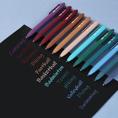 Mr. Pen- Retractable Gel Pens, 12 Pack, Dark Vintage Gel Pens, Gel Pens Fine Point 0.7mm, Retractable Pens, Cute Pens, Gel Ink Pens, Aesthetic Pens for Journaling Fine Tip Pens