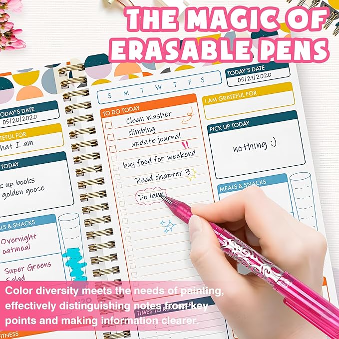 Erasable Gel Pens Assorted Color Inks Make Mistakes Disappear for Drawing Writing Planner and Crossword Puzzles Premium Comfort Grip