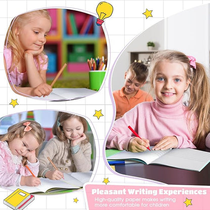 Henoyso 12 Pcs Primary Composition Notebook K-2 9 3/4 x 7 1/2 Inch Primary Journal Blank Writing Book for Kid to Write Draw and Journal 60 Page Notebook Back to School Supplies (Soft Color)
