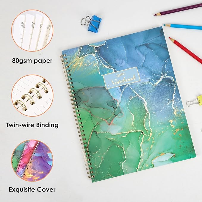 LABUK 3 Pack Spiral Notebook College Ruled Notebook, Aesthetic Journaling Notebooks for Work School Office Home, 3 x 120 Pages, 8.5 x 11 Inches Notebooks for Valentine Gifts