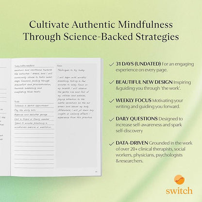 Switch Research Mindful Planner (Awareness) - Evidence-Based Life Organizer - 31-Day Goal Planner to Develop Presence & Mindful Awareness - Daily Planner With Prompts