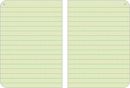 Rite in the Rain Weatherproof Mini-Stapled Notebook, 3 1/4" x 4 5/8", Green Cover, Universal Pattern, 3 Pack (No. 971FX-M), 4.625 x 3.5 x 0.125