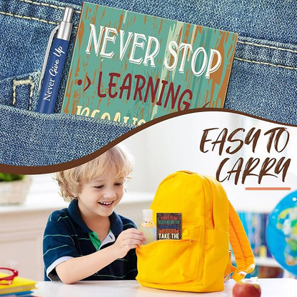 Yeaqee 72 Pcs Motivational Pens Notepads Gifts Set Inspirational Quote Ballpoint Pen Small Notebook Mini Journal Bulk Gifts for Teacher Coworker Gifts Women Office School(Motivational)