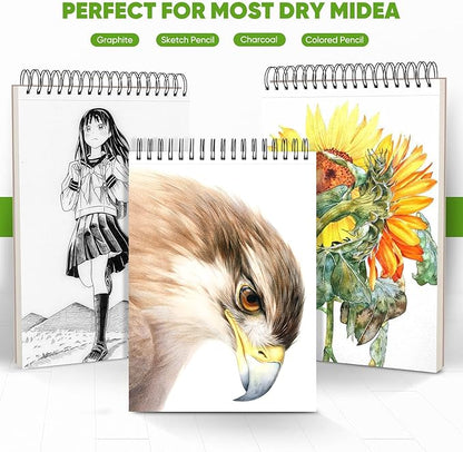 College Graduation Gifts, Easter Basket Stuffers for Teens, Nursing Student Essentials, Teacher Appreciation Gifts, Soucolor 9" x 12" Yellow Sketch Book, 1-Pack 100 Sheets Spiral Bound Drawing Paper