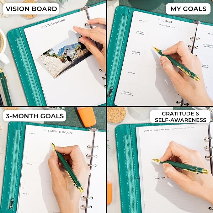 Clever Fox Weekly Planner Binder – Goal Setting Planner for Time Management & Weekly Tasks – Work & Life Organizer with to Do List & Habit Tracker – Undated, 7″ x 9″ Hardcover (Turquoise)