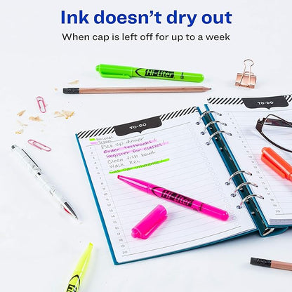 AVERY Hi-Liter Pen-Style Highlighters, Smear Safe Ink, Chisel Tip, 4 Assorted Color Highlighters (23545)