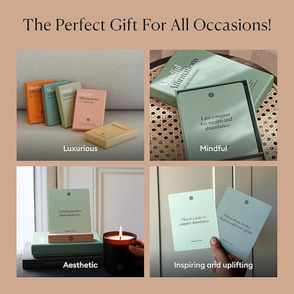 Intelligent Change Mindful Affirmation Cards for Financial Abundance, Daily Words of Inspiration, Self Affirmation Inspirational Gifts, Positive Affirmations with Display Stand, Deck of 52
