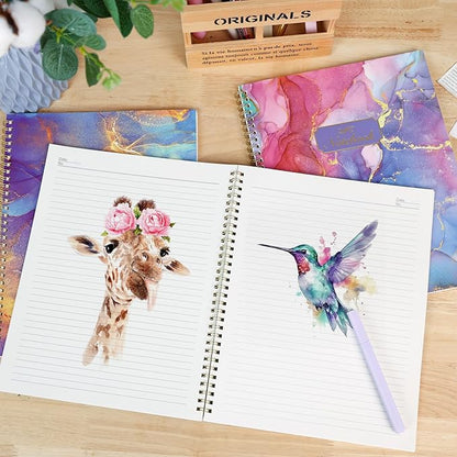 LABUK 3 Pack Spiral Notebook College Ruled Notebook, Aesthetic Journaling Notebooks for Work School Office Home, 3 x 120 Pages, 8.5 x 11 Inches Notebooks for Valentine Gifts