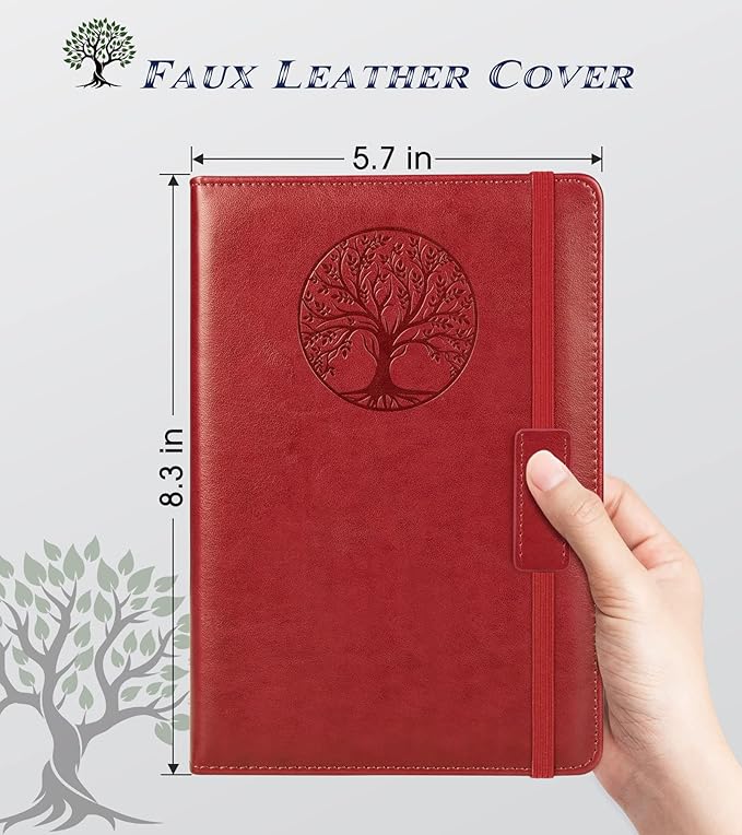 Lined Journal Notebook for Women Men,256 Pages A5 Hardcover Leather Journals for Writing,Travel,Business,Work & School,College Ruled Notebooks for Note Taking,Diary Notepad 5.7"×8.3"
