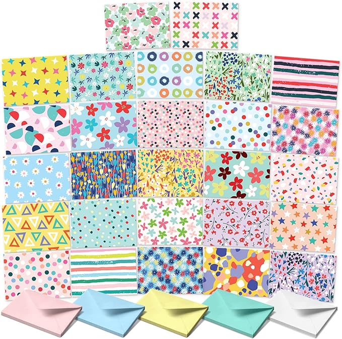 S&O Blank Cards for All Occasions in One Box Set - Blank Notecards for Handwritten Messages - All Occasion Notes Assortment Box with covers - 100 Vibrant Notecards and Envelopes Pack