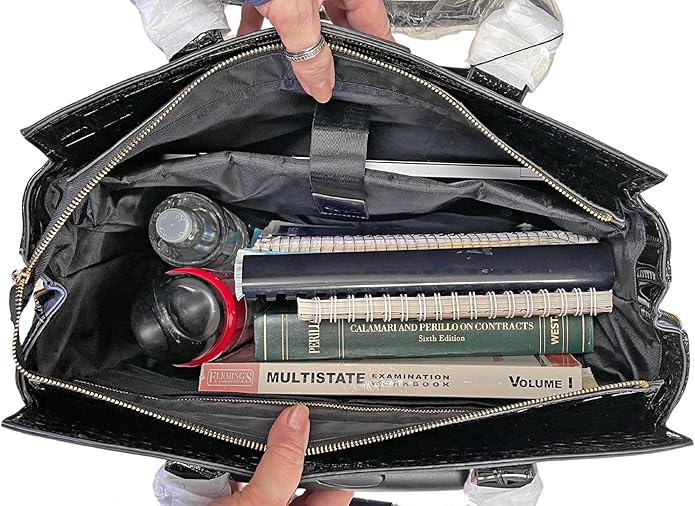 JKM and Company Alligator Compatible With Computer iPad, Laptop Tablet Rolling Tote Bag Briefcase Carryall Bag