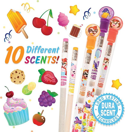 Party Smencils - Patented Gourmet Scented Graphite HB #2 Pencils made from Recycled Newspapers, 10 Count, Gifts for Kids, School Supplies