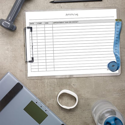 Activity Log Notepads(2 Pack, 50 Pages Each) Pad Planners to List a Task, Action or Contact. A Versatile Work Tool to Track Time & Office Productivity. 8.5 X 5.5, A5 Sheets. Made in the USA.