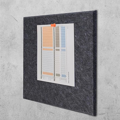 Cork Board 48 x 36, 12 Pack Bulletin Boards for Walls, Large Felt Wall Tiles with Pushpin, Noise Reduction Alternative Cork Board for Office Wall(Gray Black)