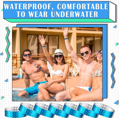 Epakh 600 Pcs Paper Wristbands Neon Wrist Bands Waterproof Handbands for Events Lightweight Concert Wristbands Neon Colored Adhesive Wrist Band for Party