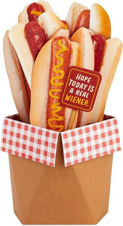 Hallmark Funny Pop Up Birthday Card (Hot Dog Bouquet) Paper Wonder Shoebox 3D Card