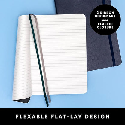 PAPERAGE Softcover Lined Journal Notebook (Blush), 160 Pages, Medium College Ruled Notebook, 5.6 inches x 7.9 inches - 100 GSM Thick Premium Paper, Soft Vegan Leather Journal for Home, Work & School