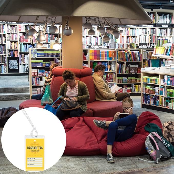 100 Pieces 7 Mil 2 1/2" x 4 1/4" Luggage Tag Laminating Pouches with Slot Hole Thermal Laminate Pouch Tags Kit Resealable for Work Permits Pass Cards Student ID Cards (100, 7 Mil)