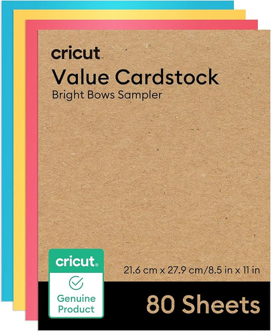 Cricut® Value Cardstock, Bright Bows Sampler - 8.5 in x 11 in (80 ct)