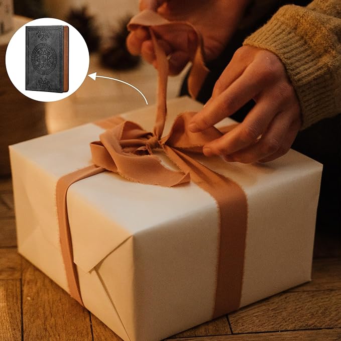 CAGIE Lined Journal for Men Soft Cover Notebook Leather Journals for Writing, 180 Lay Flat Vintage Mens Journal Personal Diary, 5.7'' X 8.3'', Black