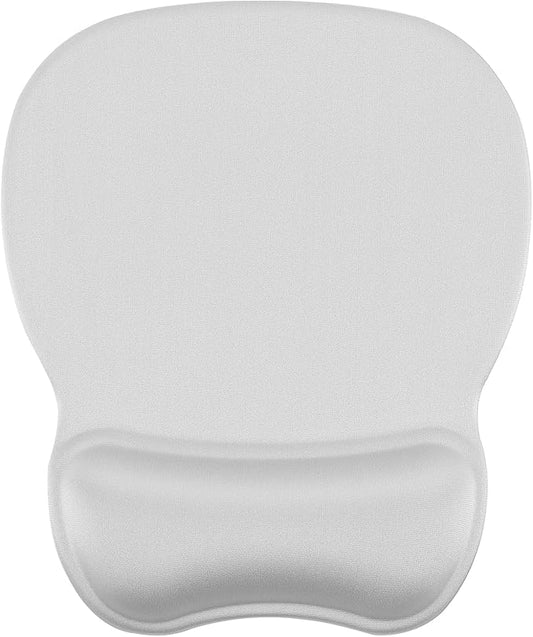 MROCO Ergonomic Mouse Pad with Gel Wrist Rest, Comfortable Mousepad with Smooth Wrist Support Surface and Non-Slip PU Base for Pain Relief, Computer, Laptop, Office & Home, 9.4 x 8.1 in, Silver Grey