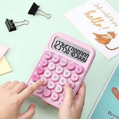 Mr. Pen- Mechanical Switch Calculator, 12 Digits, Large LCD Display, Pink Calculator Big Buttons, Mechanical Calculator, Calculators Desktop Calculator, Cute Calculator, Aesthetic Calculator Pink