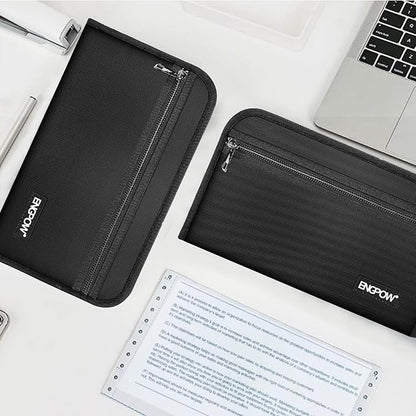 ENGPOW Receipt Coupon Organizer,Fireproof 13 Pockets Expanding File Folder Small Accordian File Organizer,Portable Filing Wallet Holder with Zipper & Labels for A5 Size Files and More(11.4" x 6.3")