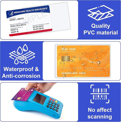 10 PCS Social Security Card Protector Sleeves/New Medicare Card Protector Sleeve/Credit Card Holder,31 Mil Soft Clear Plastic Card Sleeves, Waterproof SSN Card Protector