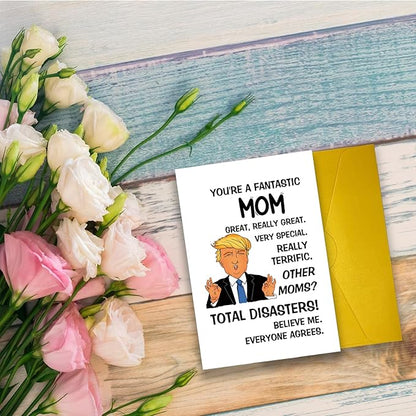 UUEFKTN Funny Birthday Card for Mom Grandma, Funny Happy Mother's Day Card Gift for Mom Stepmother Grandma Women Her, Humor Mother Birthday Gift From Son Daughter, Mum Bday