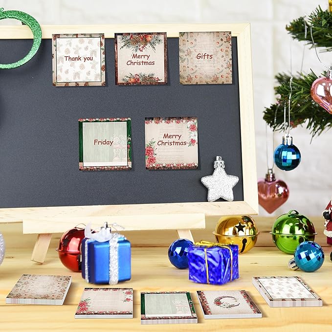9 Pieces Vintage Christmas Sticky Note Vintage Christmas Self-Adhesive Note Pads Christmas Vintage Sticky Memo Notes for Christmas School Office Home Supplies Students Teachers Present