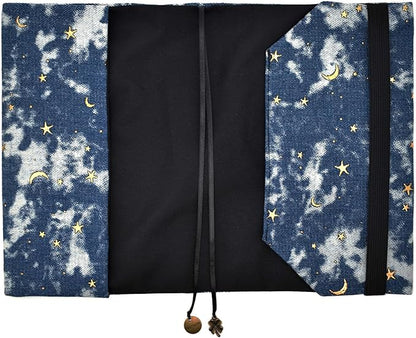 BLBMH A5 Book Covers for Paperbacks Adjustable Fabric Book Sleeve Cover Protector Fit for 5.5x8.5 inch Hardcover Softcover Book Novels Notebook Bible - BC57 Denim