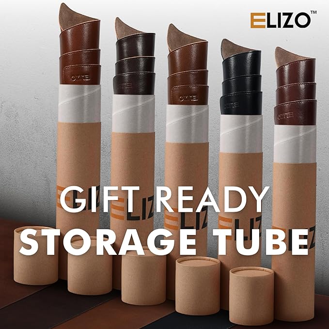 Elizo Leather Desk Mat Desk Pad Blotter Set - Real Full-Grain Leather (32x16) 2-Layer Genuine Desk Cover Protector & Large Mouse Pad | Computer Keyboard Desk Accessories for Office & Home Bourbon