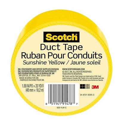 Scotch Duct Tape, Sunshine Yellow, 1.88 in. x 20 yd., 6-Pack