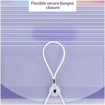 SKYDUE Accordion File Organizer, 12 Pockets File Folders, Letter Size Expanding File Folder with Colored Tabs and Expandable Cover (Transparent)