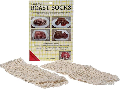 Regency Wraps Roast Socks Elasticized Twine Tube For Forming Meat, Stuffed Chicken Breast, Tenderloin, Natural, 2 Sizes (5 of Each Size), Pack of 10