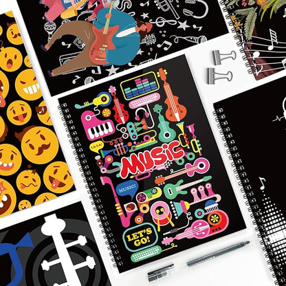 MAXCURY Blank Sheet Music Composition Manuscript Staff Paper Art Music Notebook Black 100 Pages 26x19cm (Music Factory)