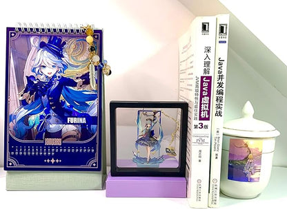 Metal Bookmarks - Genshin Impact Ayaka Bookmarks Tabletop Decoration with 3D Display Box - Perfect Birthday Gifts for Book Lovers