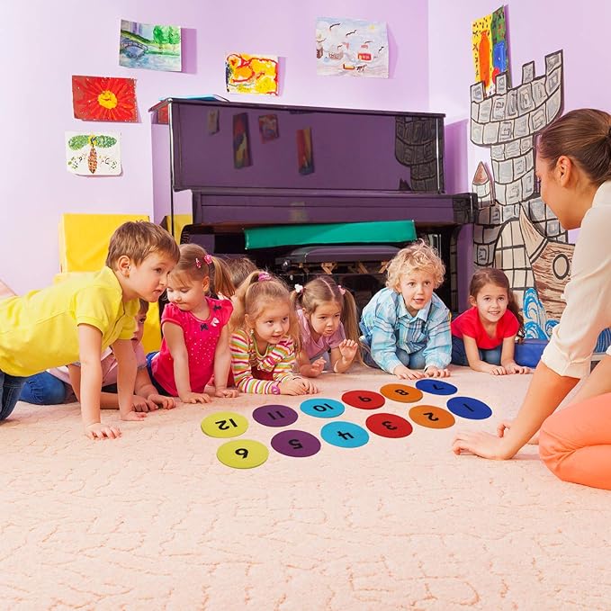 Carpet Markers 5" for Kids, Multicolor Spot Circle Markers for Classroom Teachers, Preschool and Kindergarten (30 Packs of Number)