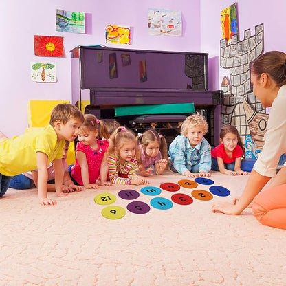 Carpet Markers 5" for Kids, Multicolor Spot Circle Markers for Classroom Teachers, Preschool and Kindergarten (30 Packs of Number)