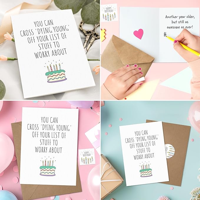 Funny Birthday Cards For Women or Men, Happy Birthday Card, Gift Card Birthday for Her or Him, Sister Brother, Wife Husband, Humorous Birthday Decorations, Idea Birthday Gifts for Best Friend