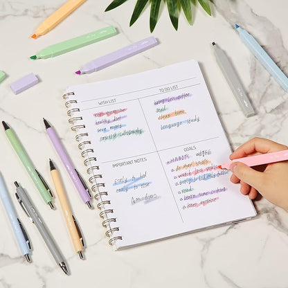 Mr. Pen- Aesthetic Highlighters and Pens No Bleed, 12 Pack, Assorted Colors Bible Highlighters No Bleed, Black Ink Bible Pens, No Bleed Highlighters for Bibles, Bible Pens No Bleed Through