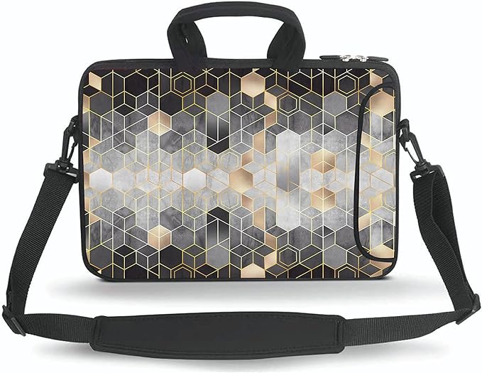 11 11.6 12 12.5 13 inches Case Laptop/Chromebook/Ultrabook/Notebook PC Messenger Bag Tablet Travel Case Neoprene Handle Sleeve with Shoulder Strap(Geometry)