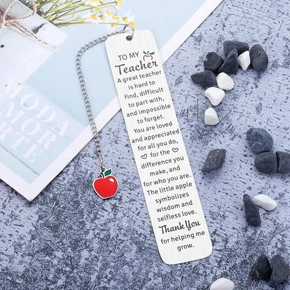 Thank You Gifts for Teacher Gifts Bookmark for Teacher Women Men Christmas Valentines Day Graduation Gifts for Teacher Birthday Retirement Gifts for Teacher Primary Kindergarten Middle School Teacher