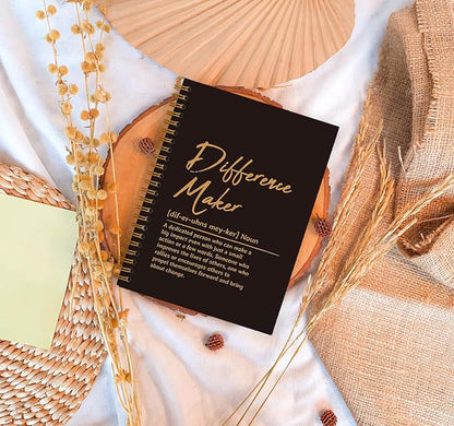 OXW Difference Maker Appreciation Gift, Meeting Notebook for Work, Thank You Gifts for Leader Mentor Manager Boss, Office Supplies Social Worker Notebook, Orange Hardcover Spiral Notebook 5.5 x 8.3