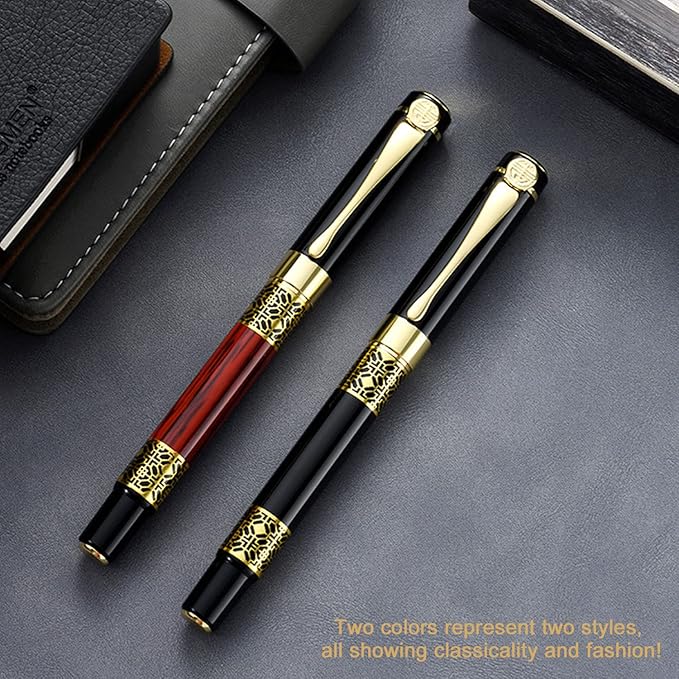 YIVONKA Ballpoint Pen Black Refill,Classical retro style Luxury Pen,Best Ball Pen Gift Set for Men & Women Professional Executive,Office,Nice Pens Classy Gift Box (Black and Red)