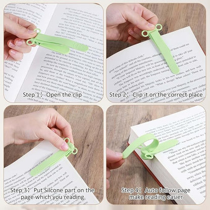 3Pcs Automatically Stay in Place Bookmark, Silicone Book Marks for Reading, Smart Bookmarks for Women, Men, Kids, Book Lovers, Readers, Unique Book Page Holders & Reading Accessories, B