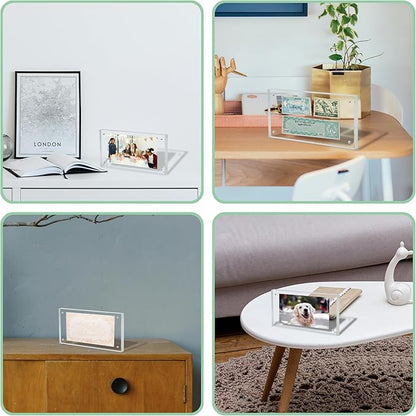 Dollar Bill Frame Display Acrylic Dollar Bill Holder 3.9X7.8Inch Thickened Frame for Dollar Bill Display Case Magnet Currency Display Frame Self Standing for Money Ticket Picture Photos Display Case