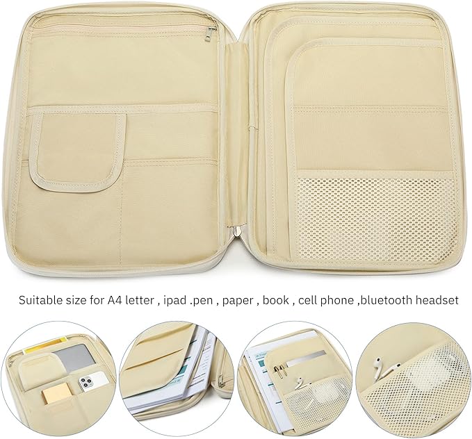 Lanola A4 Document Bags Portfolio Waterproof Business File Holder Travel Gear Organizer Electronics ccessories Bag