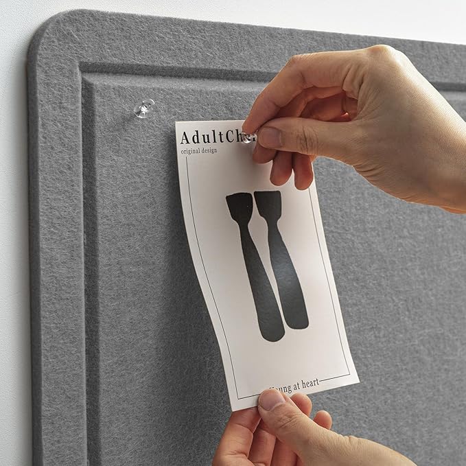 Large Bulletin Board - 60 x 36 Inches, Decorative Felt Pin Board for Wall - 5' x 3' Foldable Photo Display Board with Self-Adhesive Tape, Includes 20 Push Pins - Gray