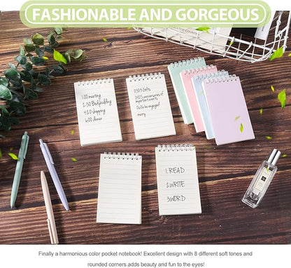 Ddaowanx Small Notebooks,3x5 Pocket Spiral Notepads With Lined Pages - The Perfect Little Mini Notebook to Stay Organized and Boost Productivity at Work or School (16, Cute Colors)